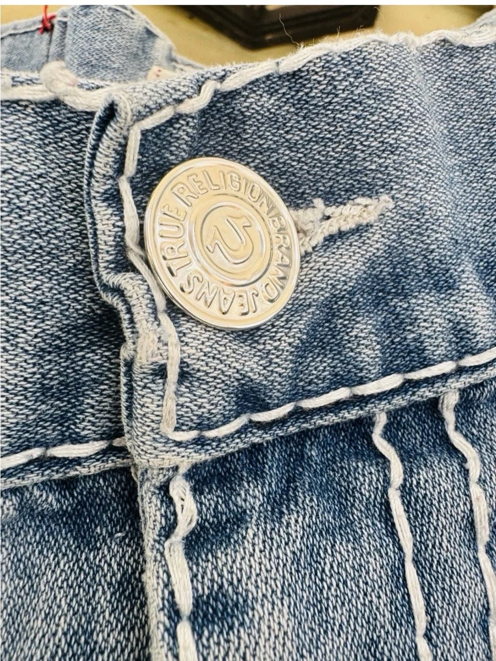 True Religion Joey Super T Jeans Light Wash Flare Y2K Mens 36x31 USA Made Unisex